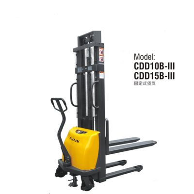 半电动堆高车CDD10B/1.6M重载可移动货叉叉车